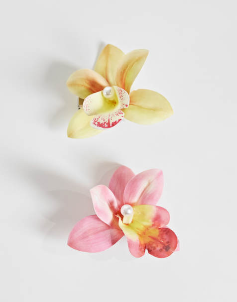Accessorize – Zestaw 2 klamerek do włosów w kształcie orchidei - view 1