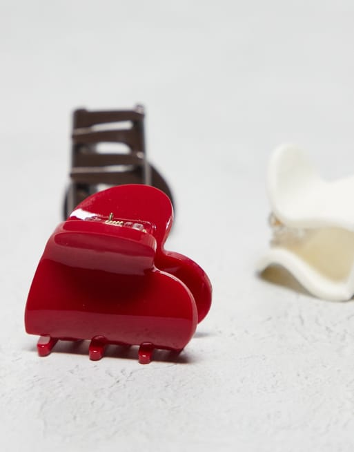 Accessorize – Zestaw 3 małych spinek do włosów w kształcie serca i różnych kolorach, 2 z 3