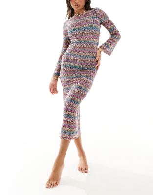 Accessorize Accessorize zig zag maxi beach cover up in multi