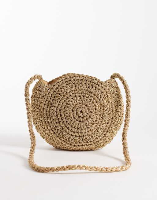 Accessorize – Złota metaliczna torebka crossbody z rafii, 3 z 4
