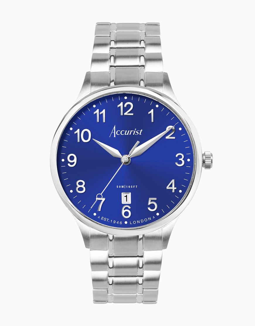 Accurist classic watch in blue & silver