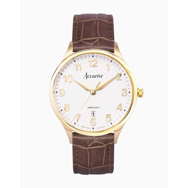 Accurist classic watch in gold brown ASOS