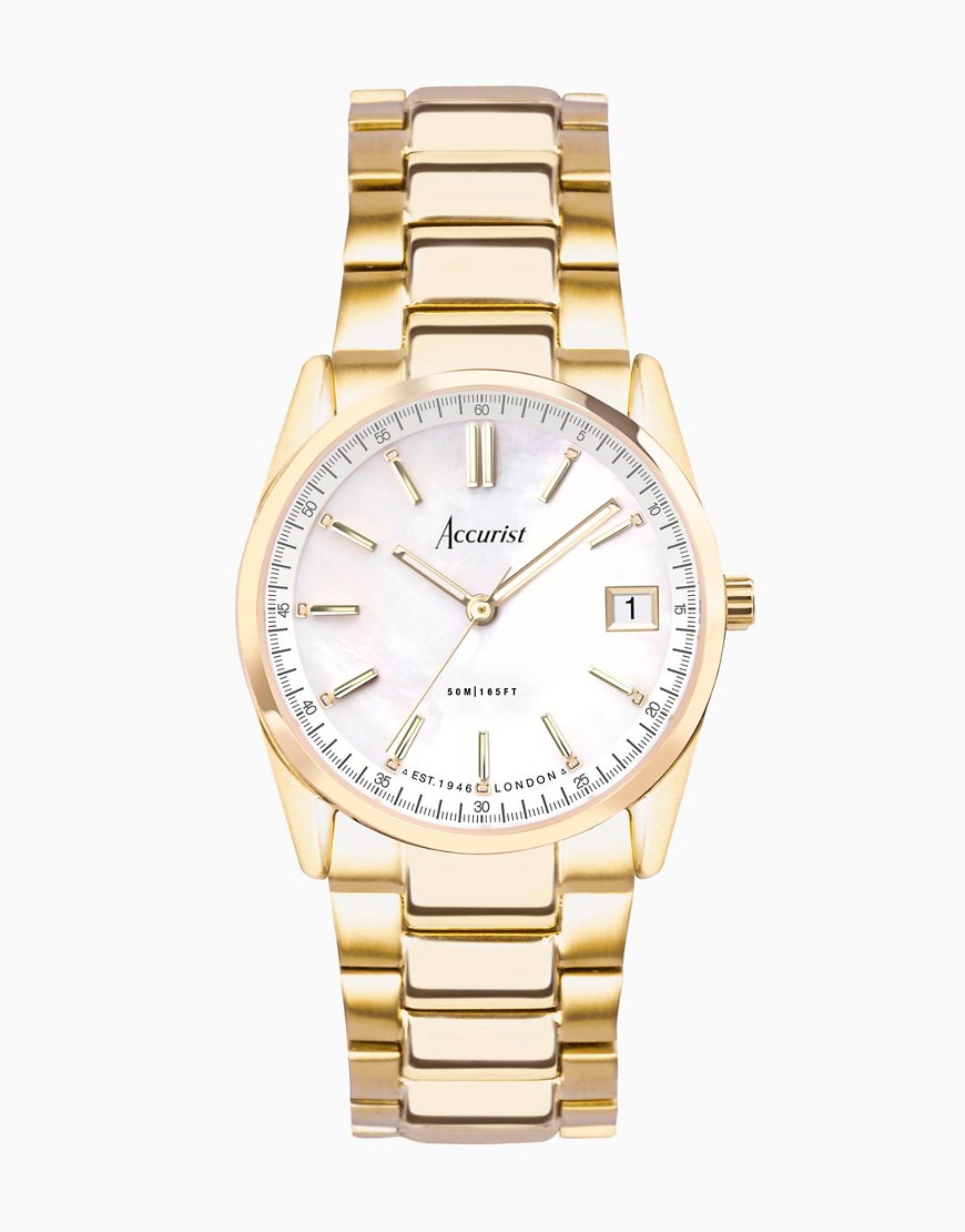Accurist Everyday ladies watch in gold-White