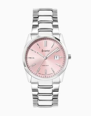 Accurist Everyday watch in silver & pink