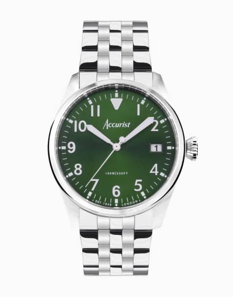 Accurist Gents aviation watch in silver - view 1