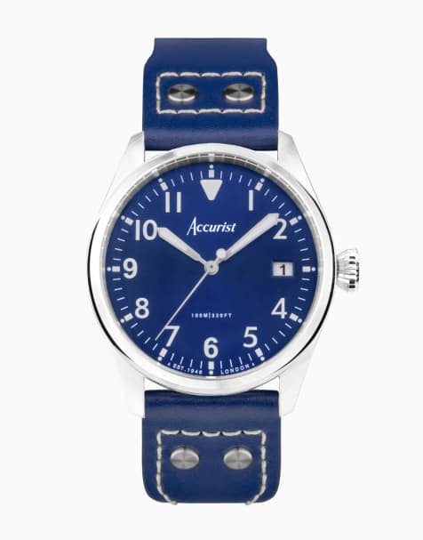 Accurist Gents aviation watch in silver - view 1