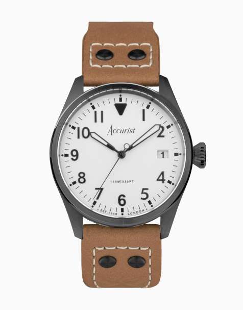 Accurist Gents aviation watch in white - view 1