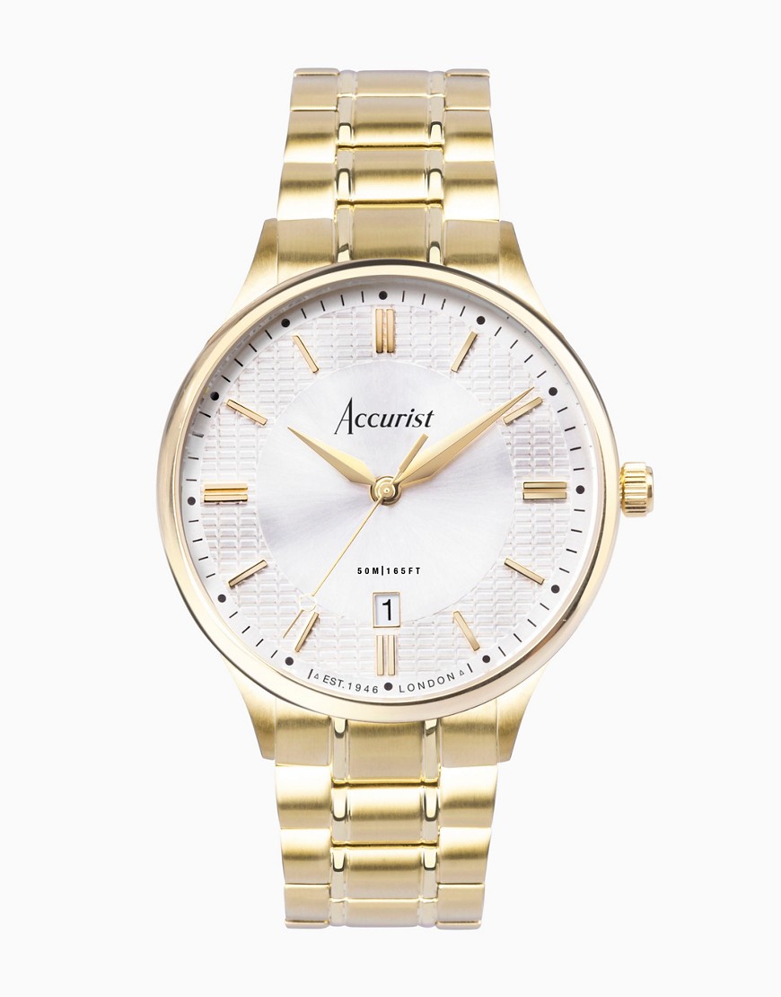 Accurist Gents classic watch in white-Silver