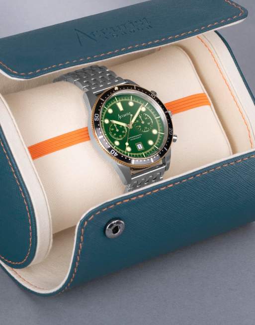 Accurist Gents dive watch in green ASOS