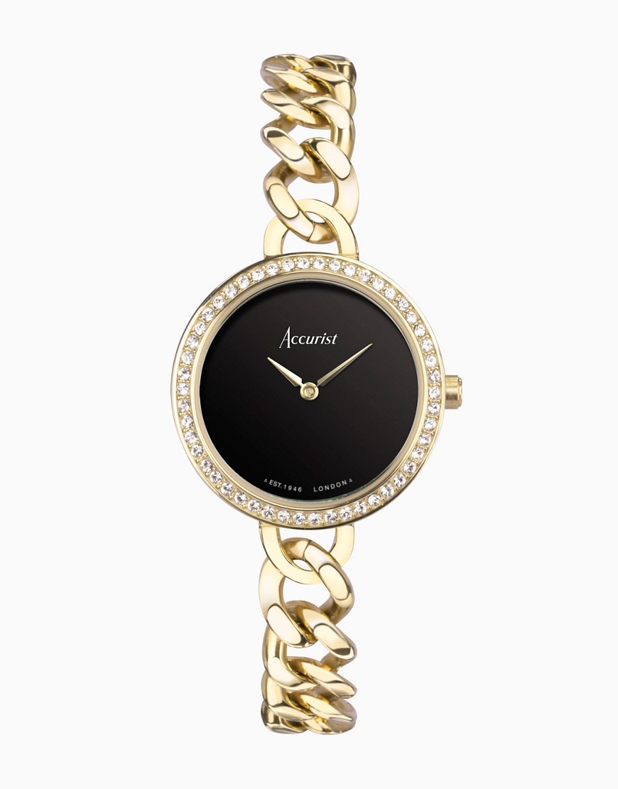 Accurist Jewellery ladies watch in gold & black