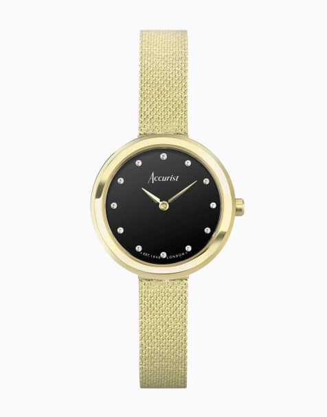 Accurist Jewellery watch in gold & black - view 1