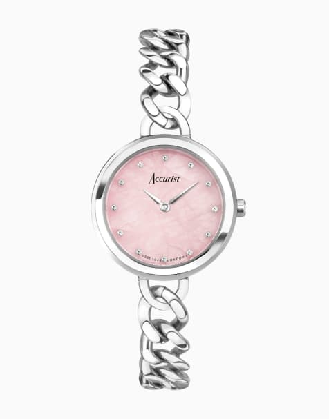 Accurist Jewellery watch in pink & silver - view 1