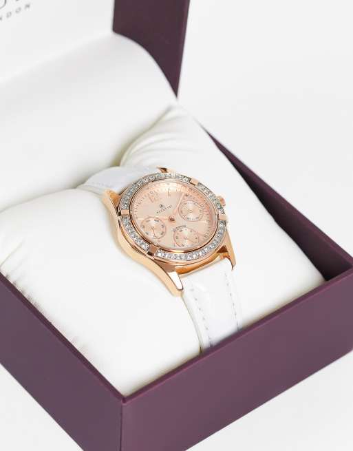 Accurist - Orologio con quadrante multiplo bianco e color oro rosa