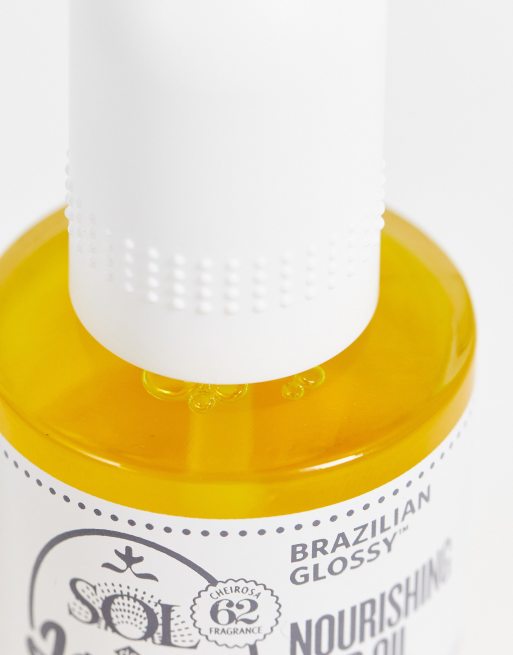 Aceite capilar antiencrespamiento nutritivo Brazilian Glossy de 60 ml de Sol de Janeiro, 3 de 4