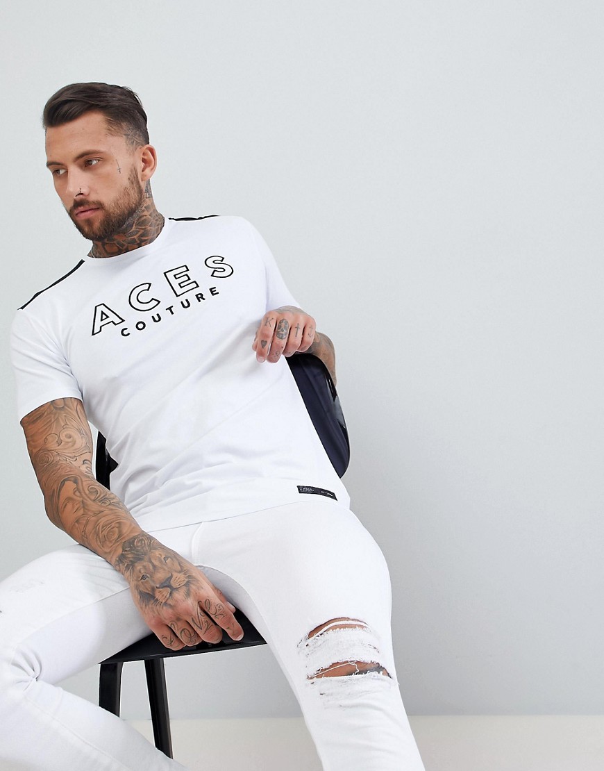 Aces Couture - Aansluitend T-shirt in wit met logo