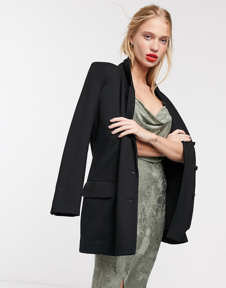 Acole katey double breasted blazer in black