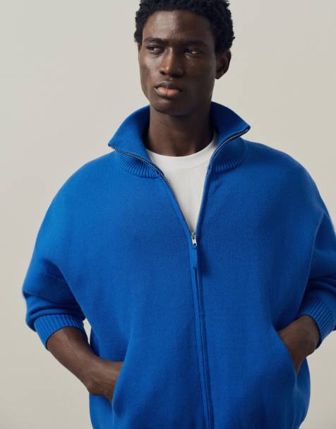 A.Collective boxy Jacke mit durchgehendem Reißverschluss und Stehkragen in Blau - view 1