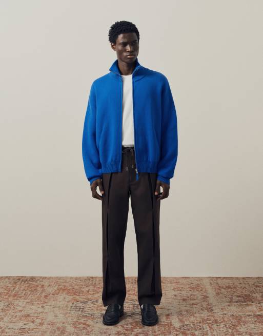 A.Collective boxy Jacke mit durchgehendem Reißverschluss und Stehkragen in Blau, 3 von 9