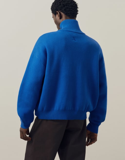 A.Collective boxy zip through funnel neck jacket in blue, 4 of 9