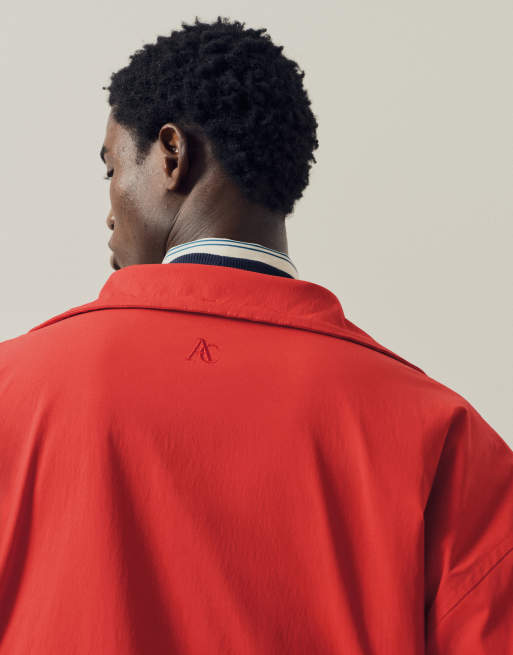 A.Collective boxy zip through funnel neck jacket in red, 2 of 9