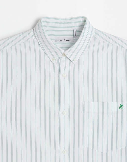A.Collective chemise oxford rayée verte, 8 de 9