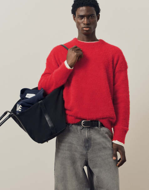 A.Collective crew neck jumper in red - view 1