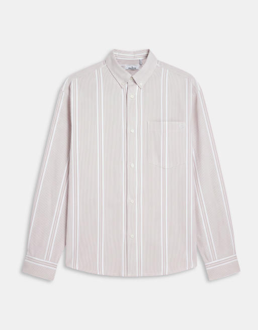 A.Collective gestreiftes Oxford-Hemd in Rosa, 6 von 9