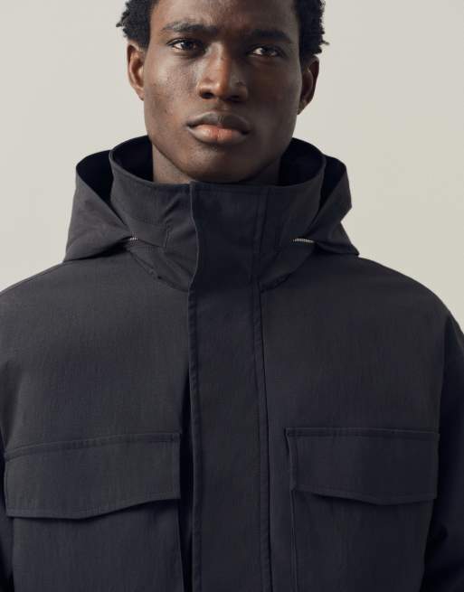 A.Collective giacca parka oversize in ripstop nera, 5 di 9