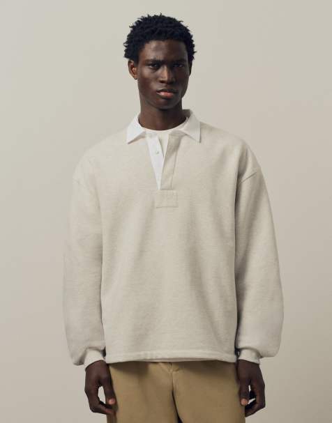 A.Collective heavyweight rugby polo in grey - view 1