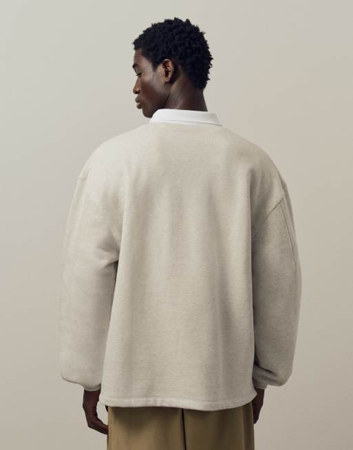 A.Collective heavyweight rugby polo in grey, 4 of 9