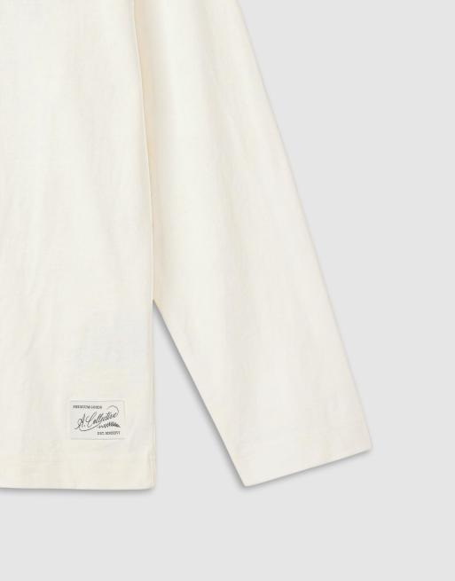 A.Collective long sleeved t-shirt with embroidery in beige, 8 of 9