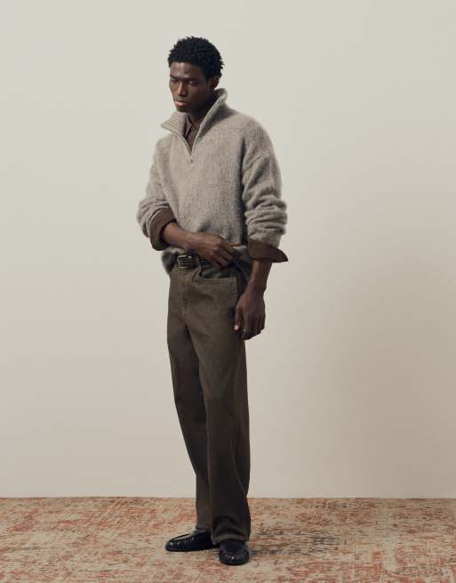 A.Collective maglione in mohair con collo a imbuto beige, 3 di 9