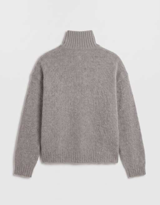 A.Collective maglione in mohair con collo a imbuto beige, 7 di 9