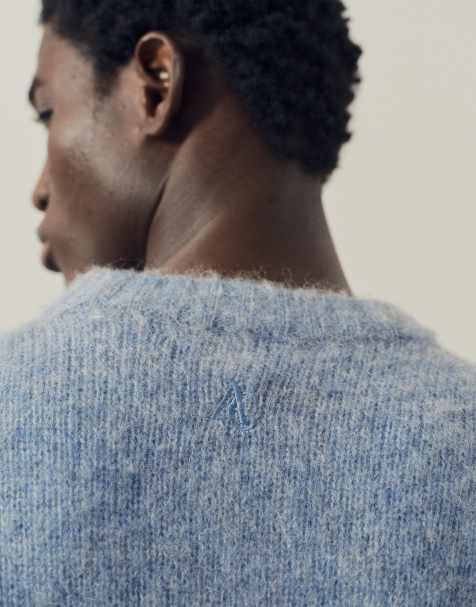 A.Collective maglione oversize lavorato a maglia in mohair blu - view 1