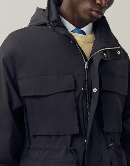 A.Collective oversized ripstop parka jacket in black, 3 of 9