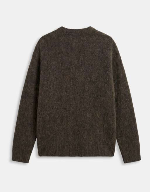 A.Collective pull col rond en mohair avec broderie marron, 7 de 9