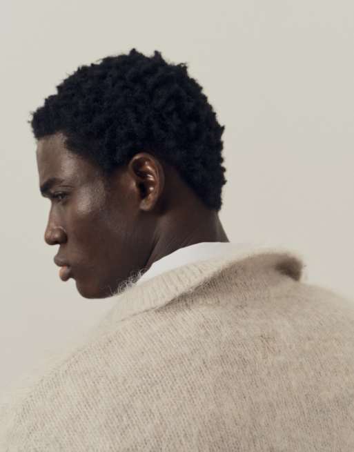 A.Collective pull polo en laine mohair gris, 5 de 9