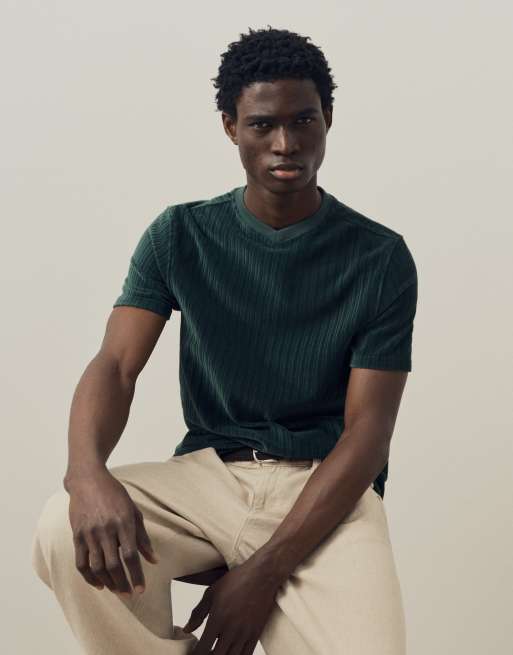 A.Collective ribbad t-shirt i khaki, 5 av 9