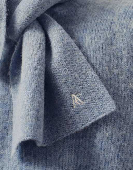 A.Collective stickad scarf i blått, 4 av 8