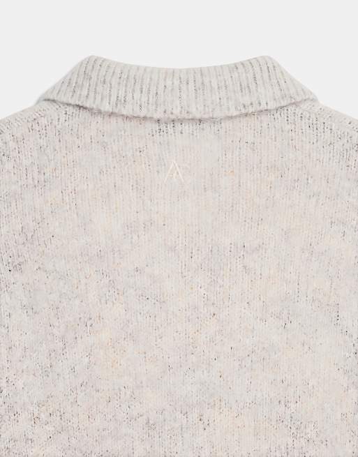 A.Collective sweter polo z moheru i wełny w kolorze szarym, 9 z 9