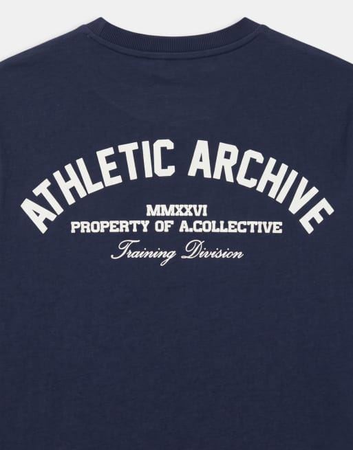 A.Collective t-shirt con stampa blu navy, 8 di 9