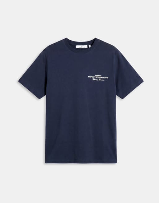 A.Collective T-shirt med print i marineblå, 7 af 9