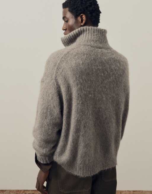 A.Collective trui met opstaande boord in beige, 4 van 9