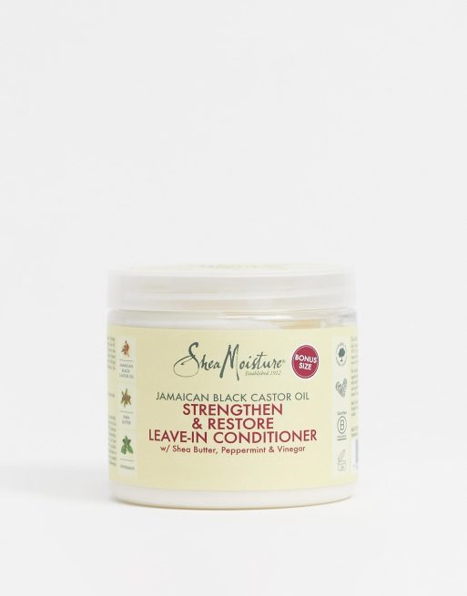 Acondicionador sin aclarado fortalecedor y reparador de aceite de ricino negro jamaicano de Shea Moisture: 431 g