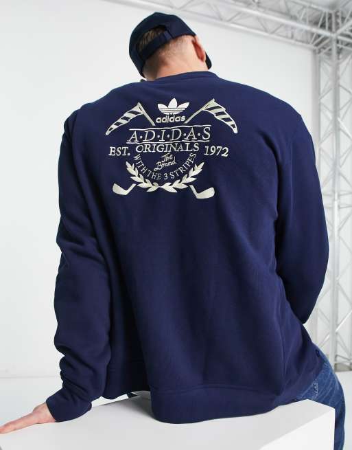 addias Originals - Marineblå college-cardigan med våbenskjold
