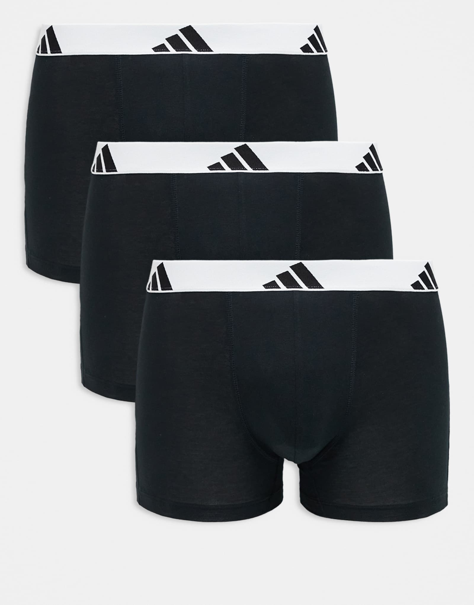 хлопковые трусы adidas active flex 3 pack черного цвета с контрастным поясом