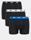 [adidas] adidas 3 pack comfort flex cotton trunks in black, blue and white-Multi L MULTI