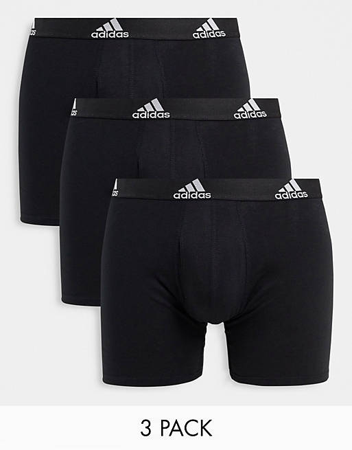  Underwear/adidas 3 pack logo boxers in black 
