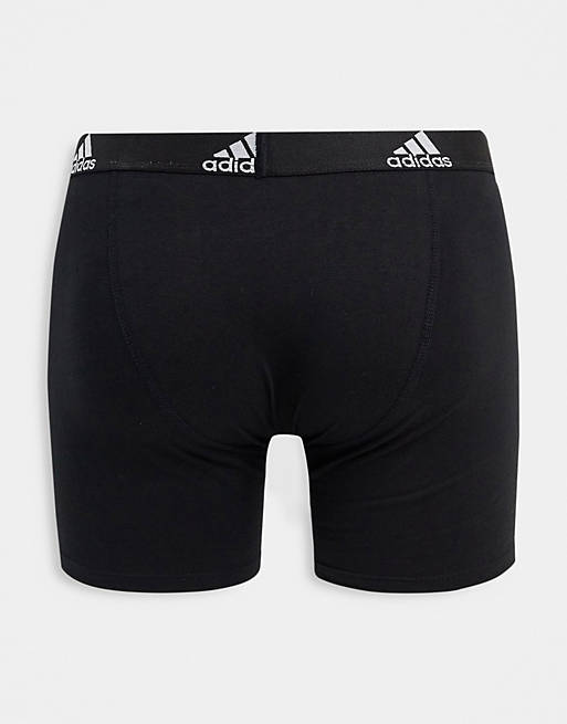  Underwear/adidas 3 pack logo boxers in black 