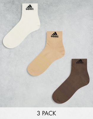 adidas 3 pack socks in neutral